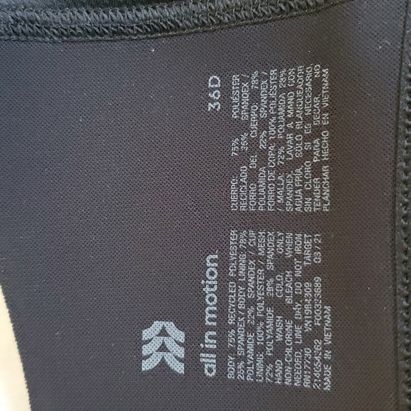 ALL IN MOTION 36 D ZIP FRONT SPORTS BRA - Picture 5 of 12